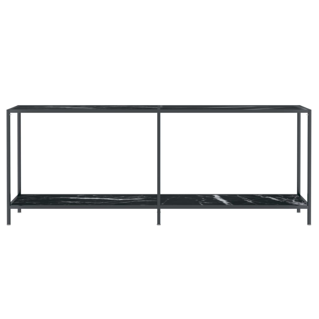 Console Table Black 200x35x75.5 cm Tempered Glass