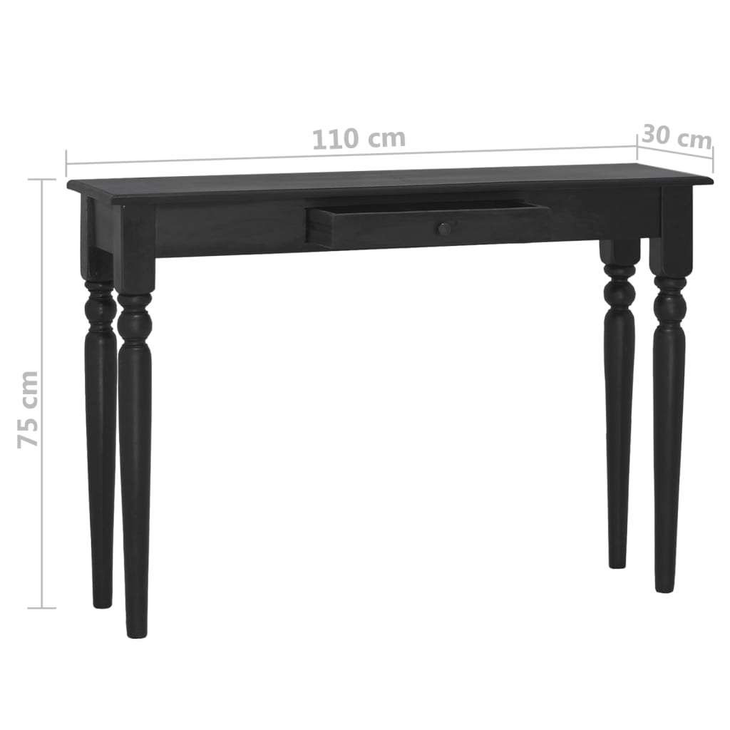 Console Table Light Black 110x30x75 cm Solid Mahogany Wood