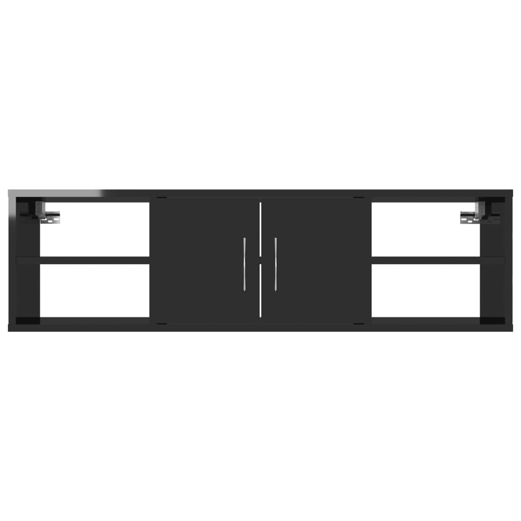 Wall Shelf High Gloss Black 102x30x29 cm Engineered Wood