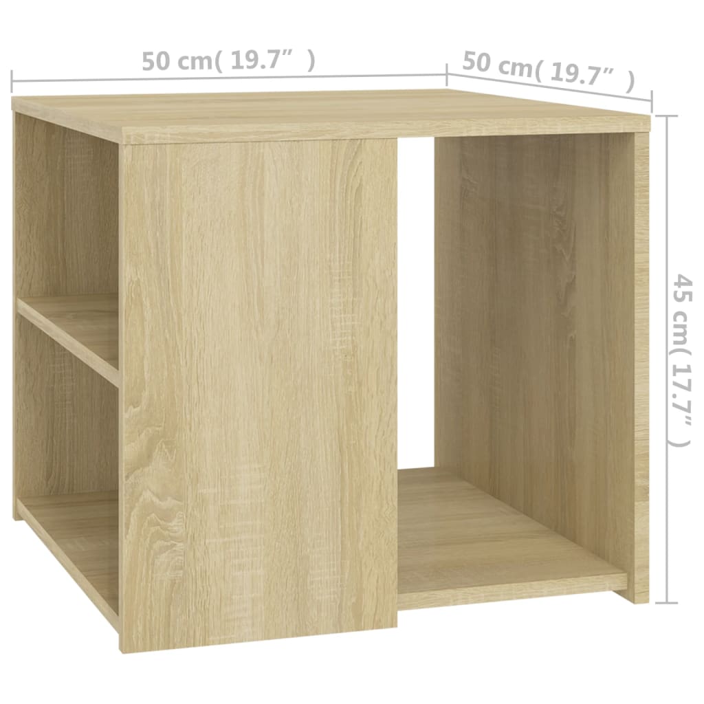 Side Table Sonoma Oak 50x50x45 cm Engineered Wood