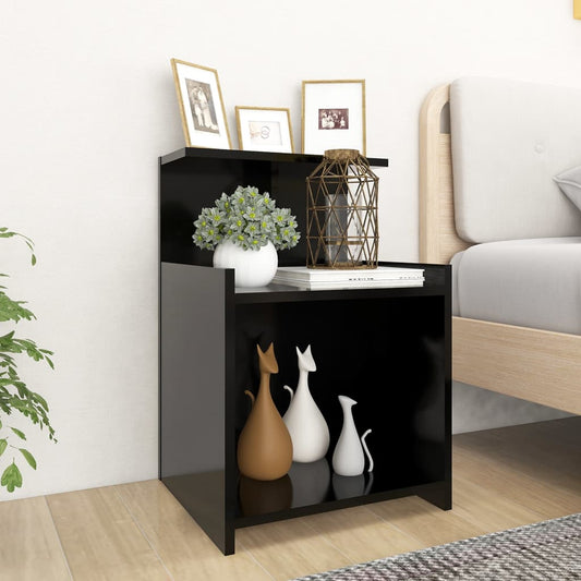 Bed Cabinets 2 pcs Black 40x35x60 cm Engineered Wood