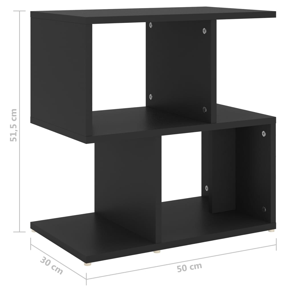 Bedside Cabinet Black 50x30x51.5 cm Engineered Wood