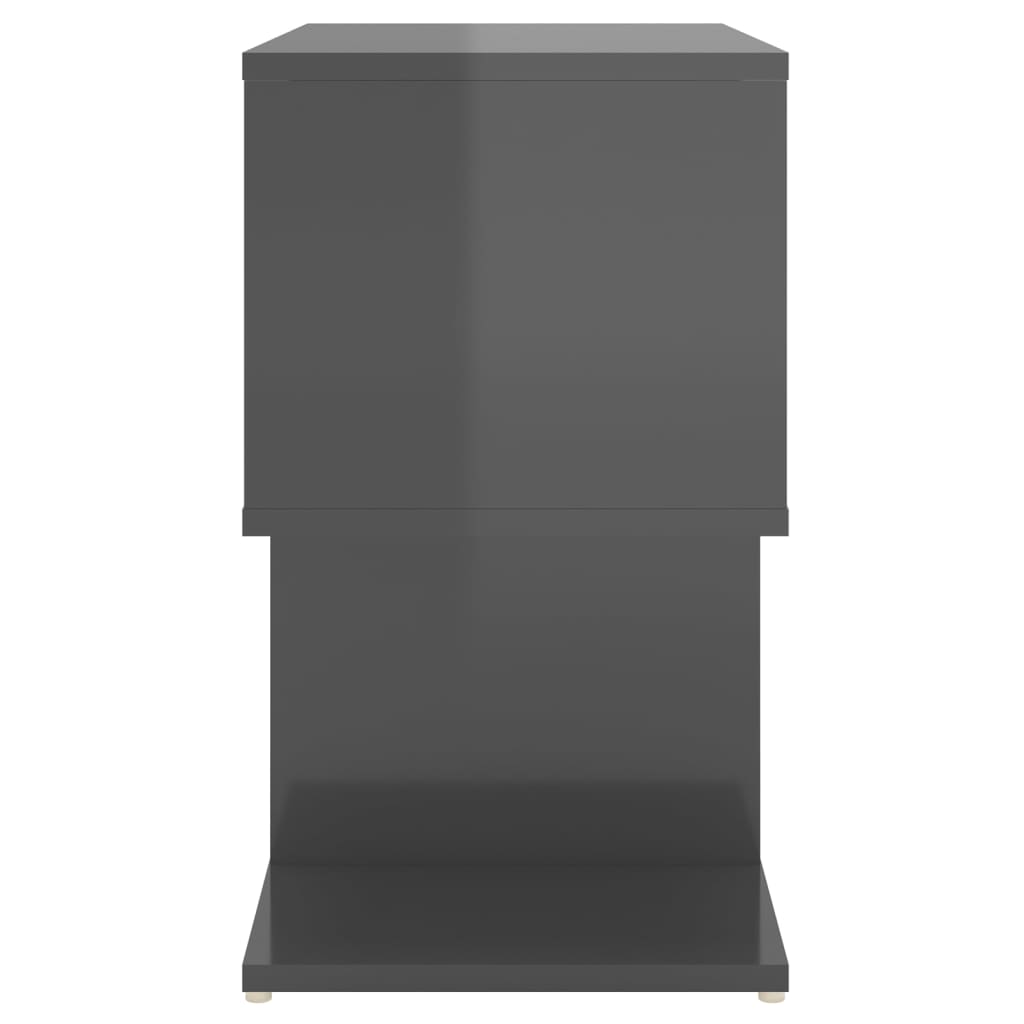 Bedside Cabinet High Gloss Grey 50x30x51.5 cm Engineered Wood