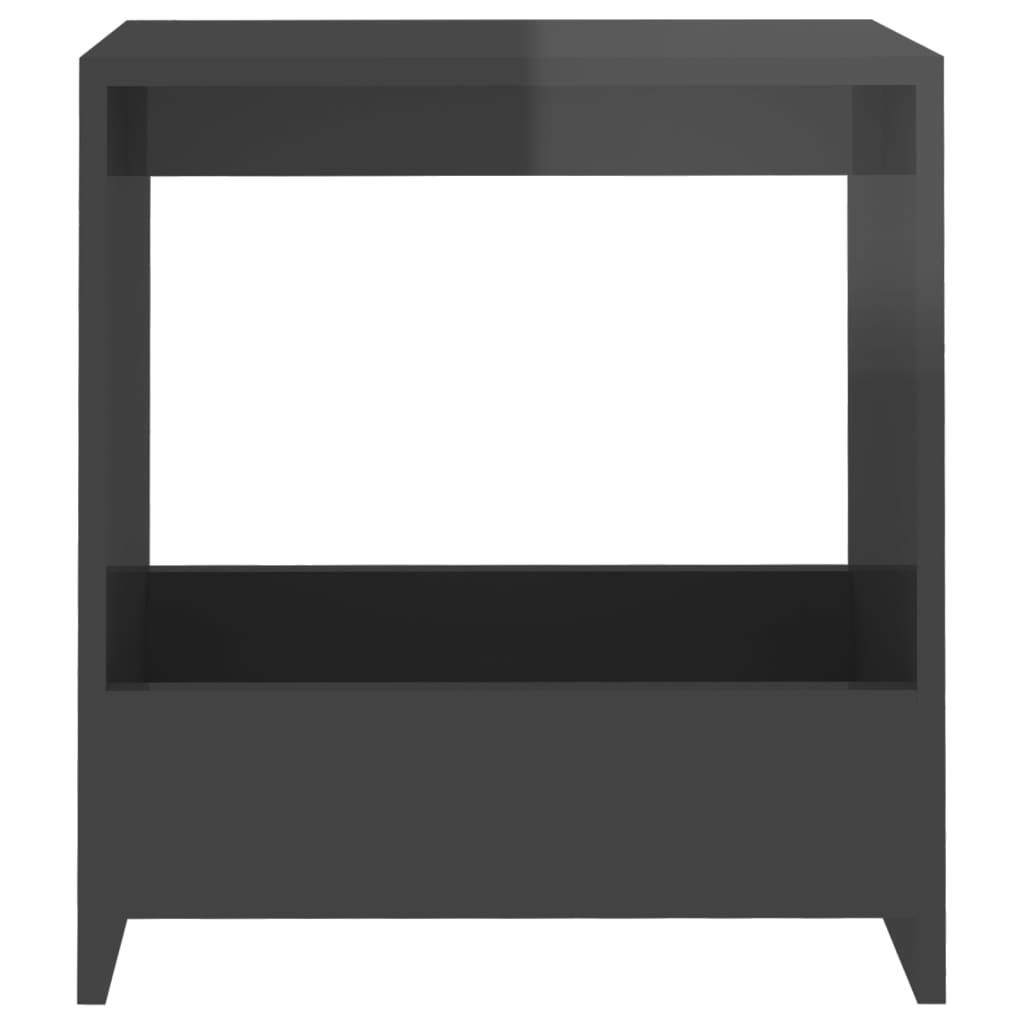 Side Table High Gloss Grey 50x26x50 cm Engineered Wood