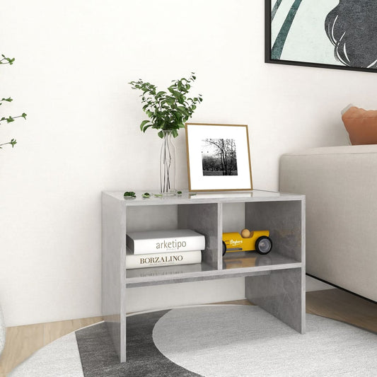 Side Table Concrete Grey 60x40x45 cm Engineered Wood