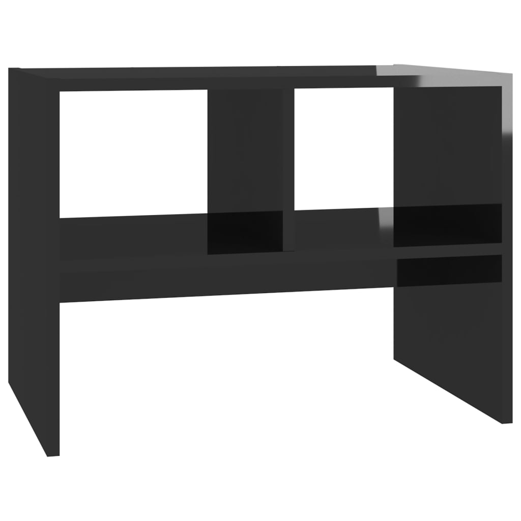 Side Table High Gloss Black 60x40x45 cm Engineered Wood