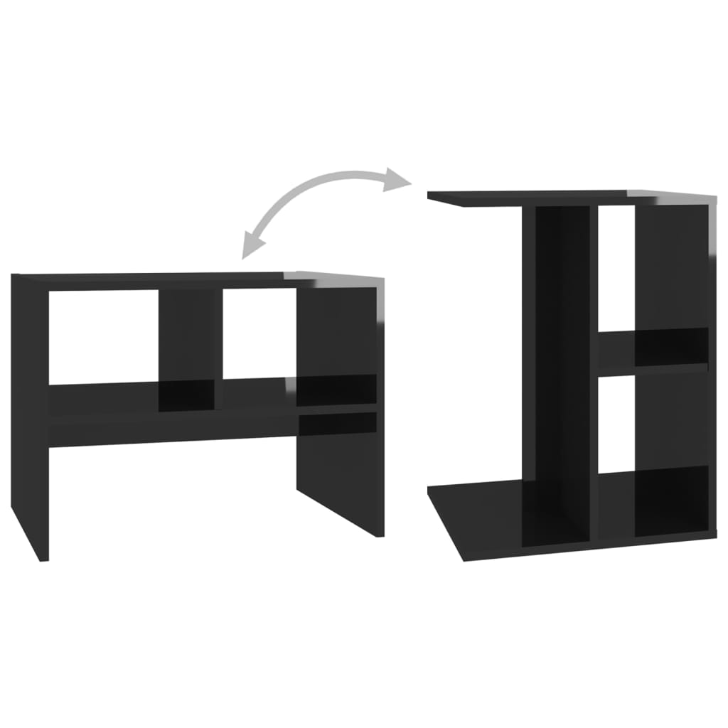 Side Table High Gloss Black 60x40x45 cm Engineered Wood