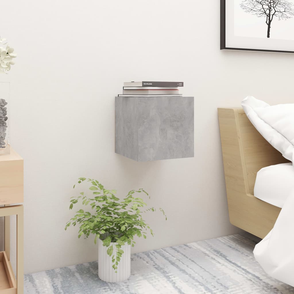 Bedside Cabinet Concrete Grey 30.5x30x30 cm Engineered Wood