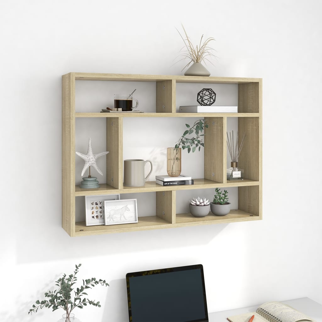 Wall Shelf Sonoma Oak 75x16x55 cm Engineered Wood