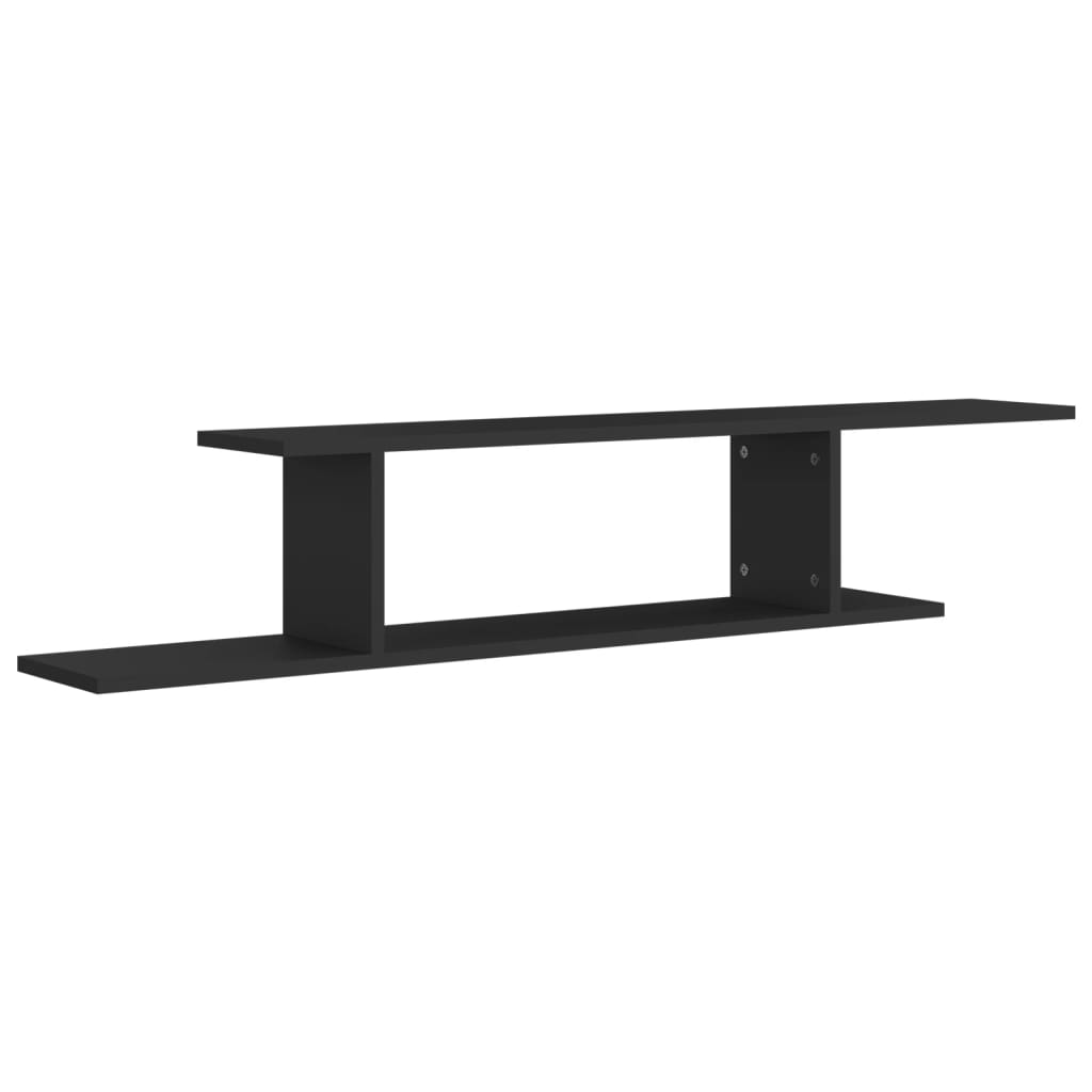 Wall-Mounted TV Shelf Black 125x18x23 cm Engineered Wood