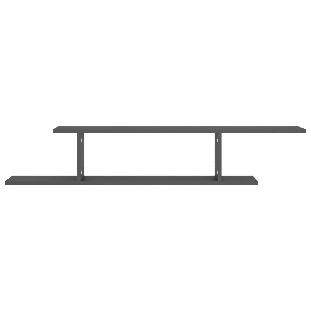 Wall-Mounted TV Shelf Grey 125x18x23 cm Engineered Wood