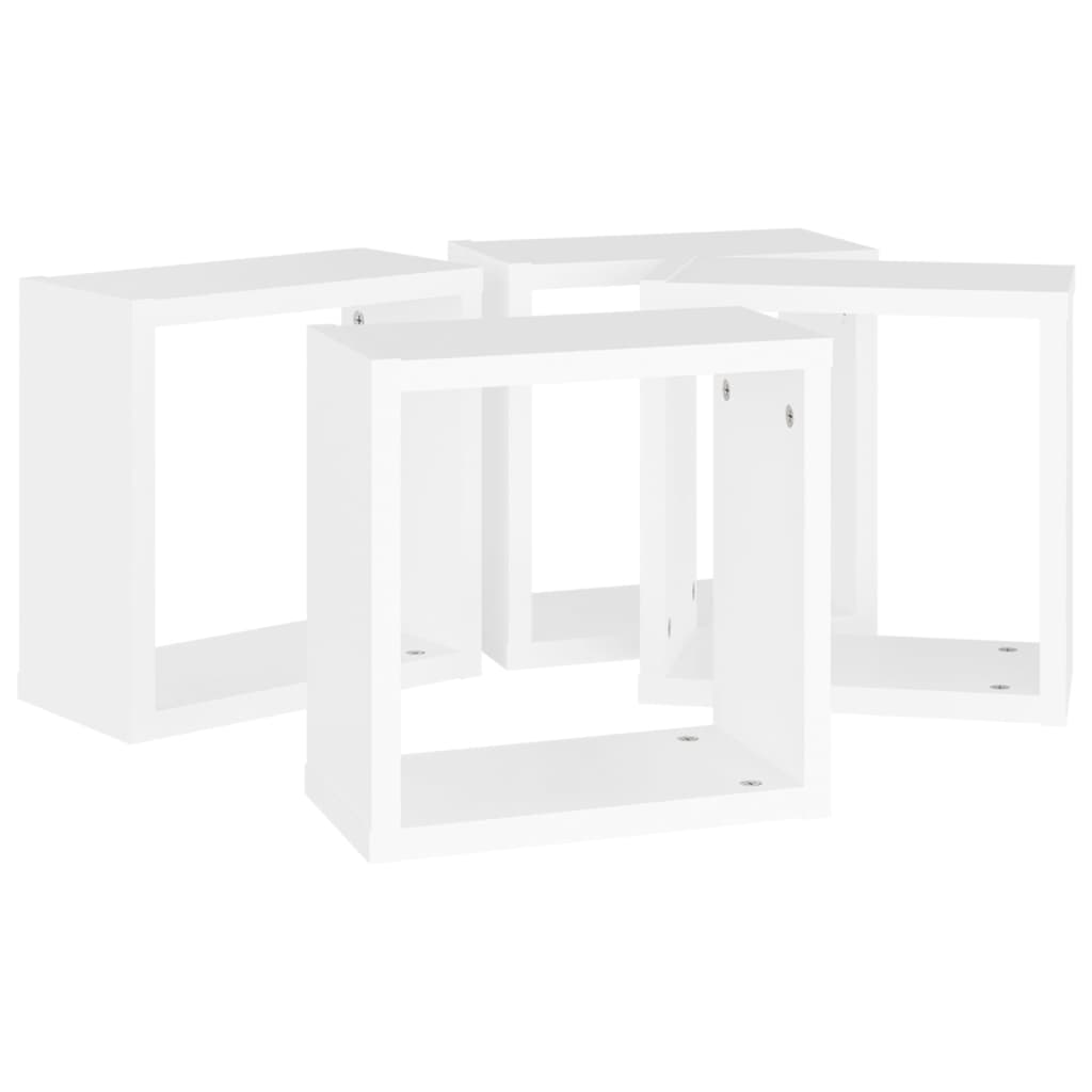 Wall Cube Shelves 4 pcs White 30x15x30 cm