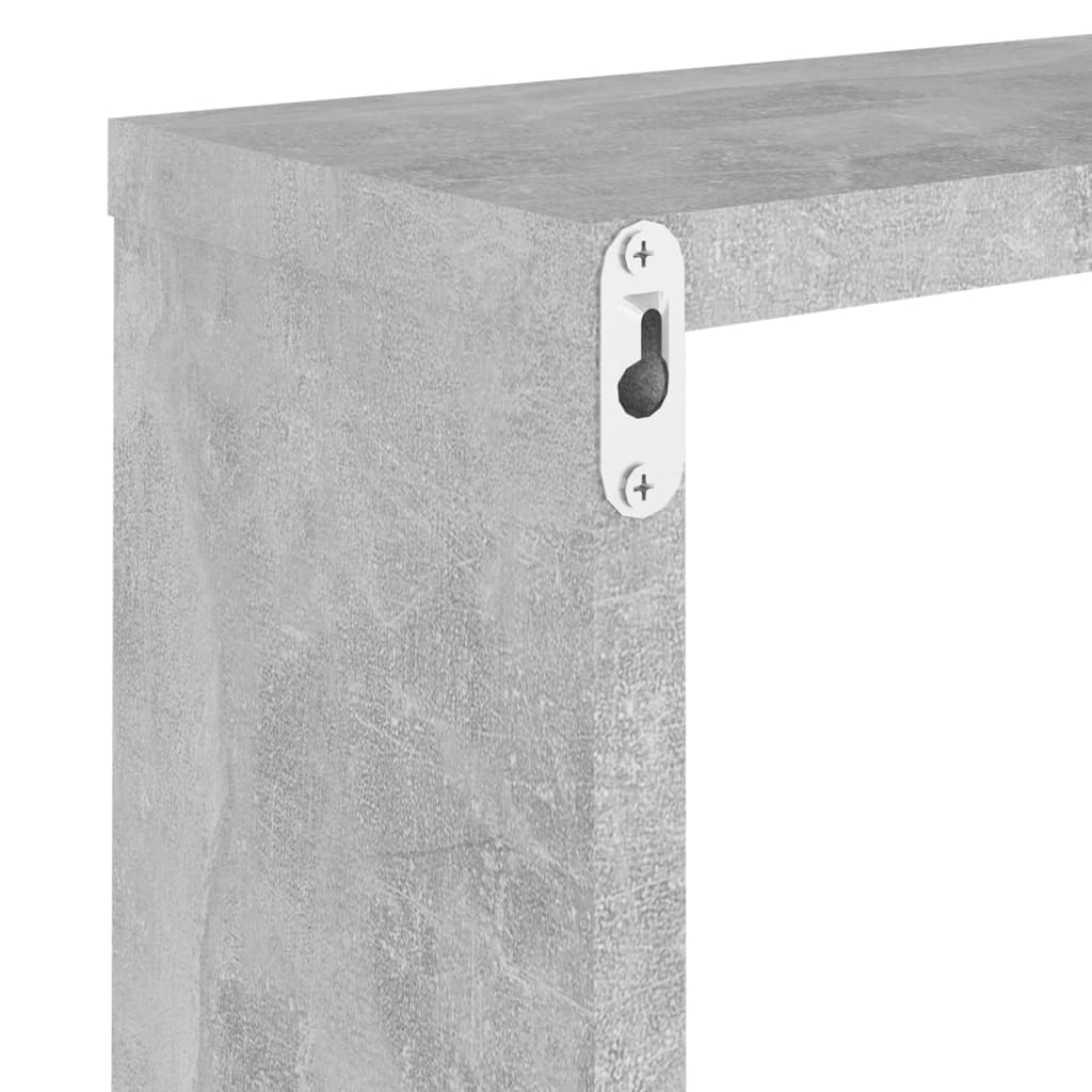 Wall Cube Shelves 4 pcs Concrete Grey 30x15x30 cm