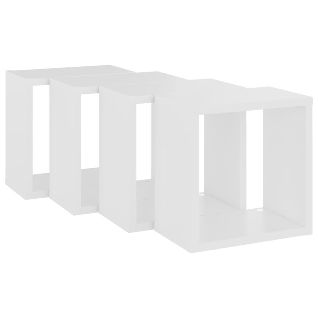 Wall Cube Shelves 4 pcs White 26x15x26 cm