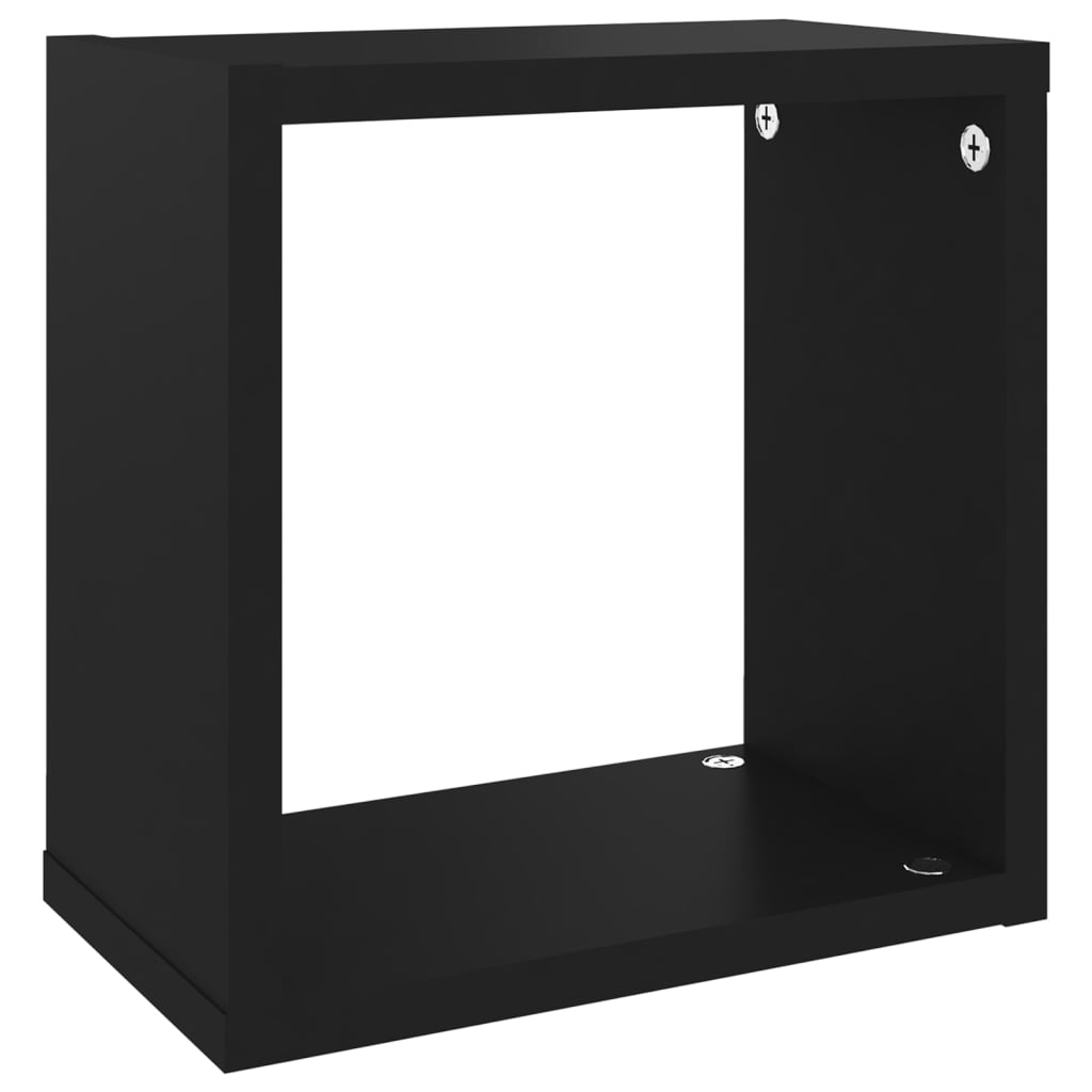 Wall Cube Shelves 6 pcs Black 26x15x26 cm