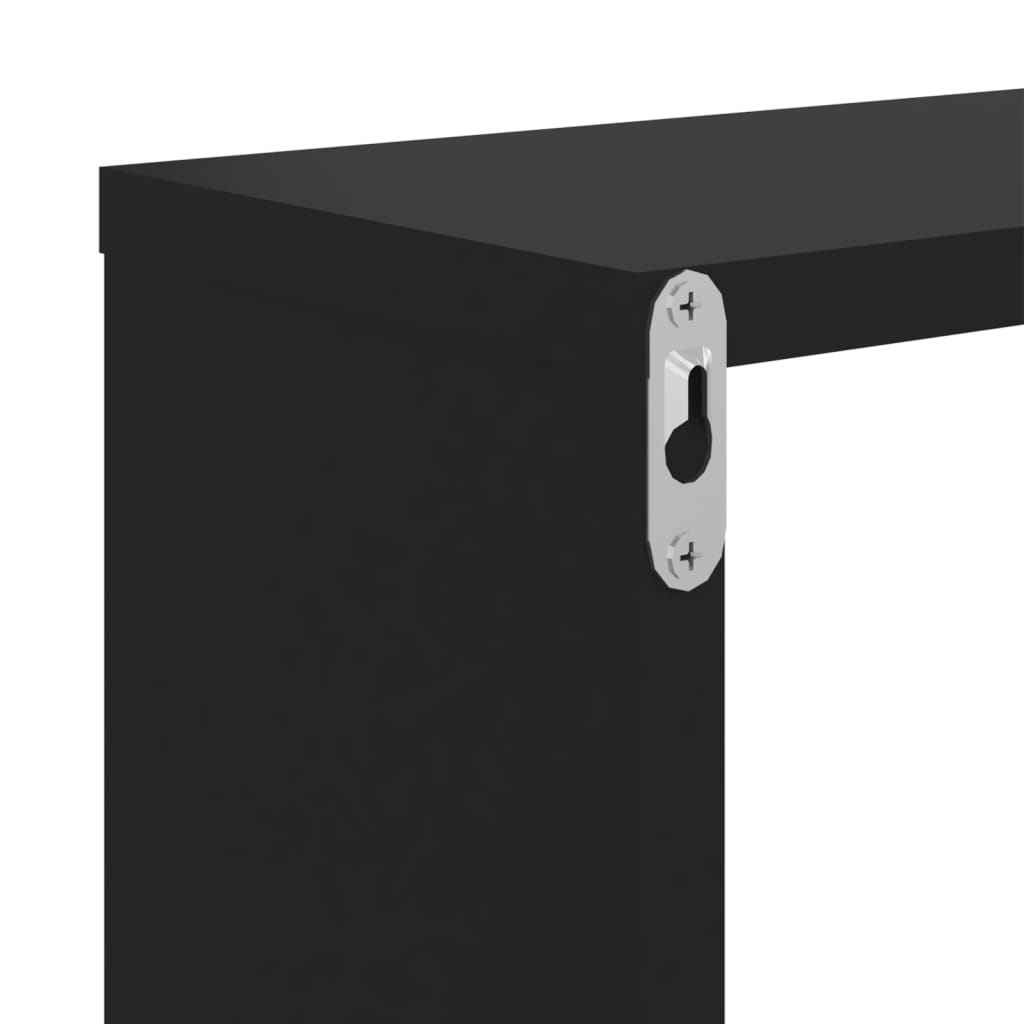 Wall Cube Shelves 6 pcs Black 26x15x26 cm