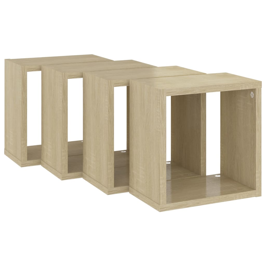 Wall Cube Shelves 4 pcs Sonoma Oak 26x15x26 cm