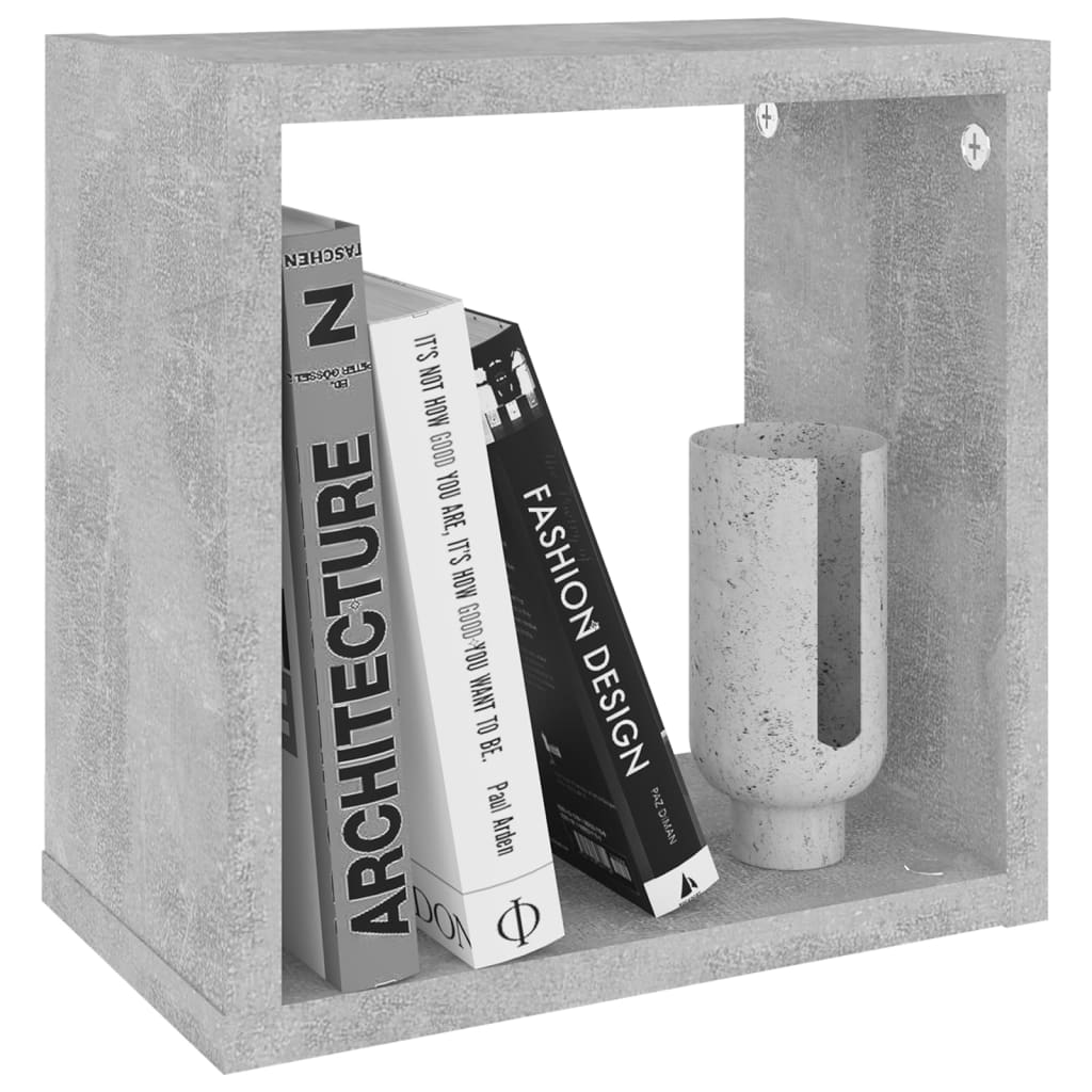 Wall Cube Shelves 6 pcs Concrete Grey 26x15x26 cm