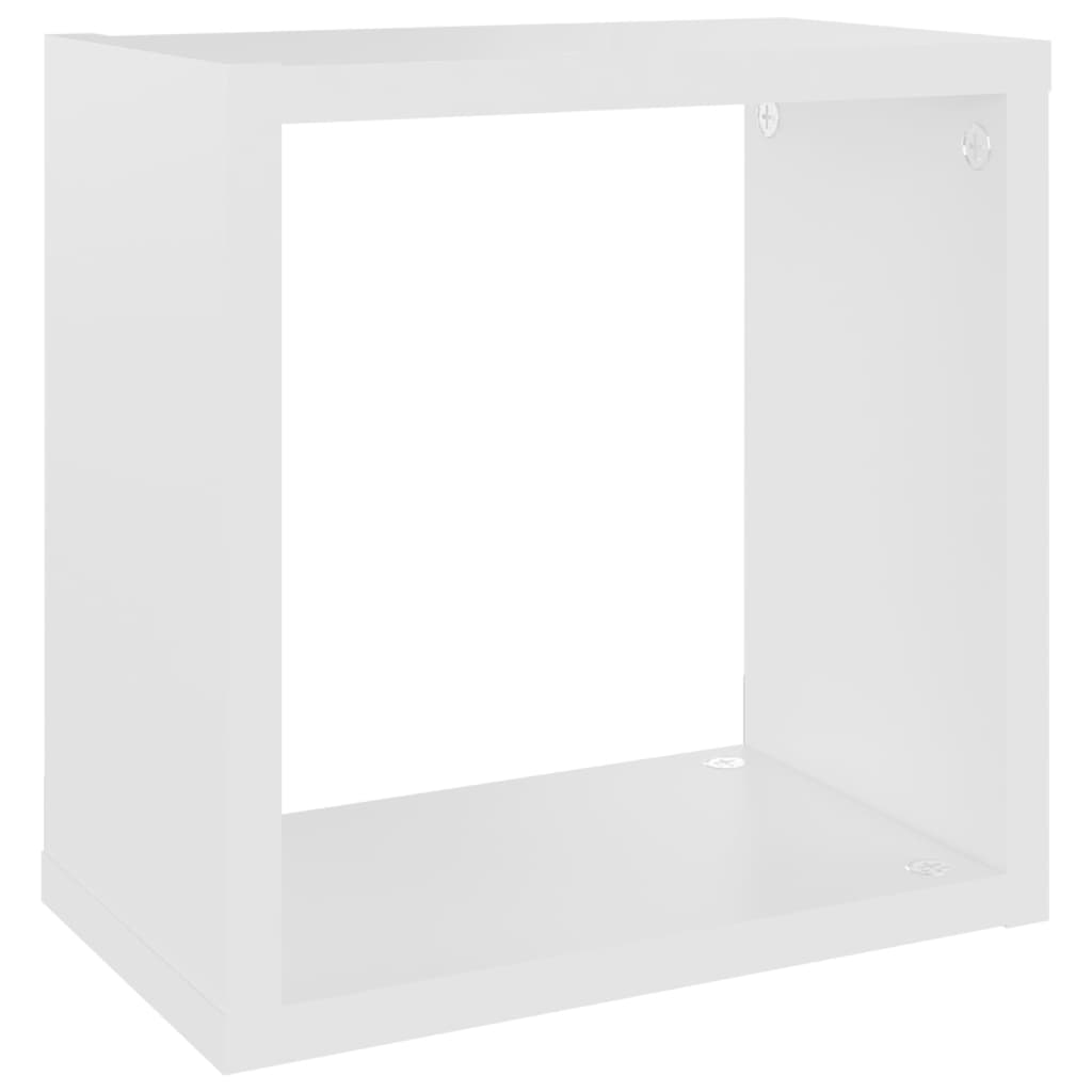 Wall Cube Shelves 4 pcs White and Sonoma Oak 26x15x26 cm