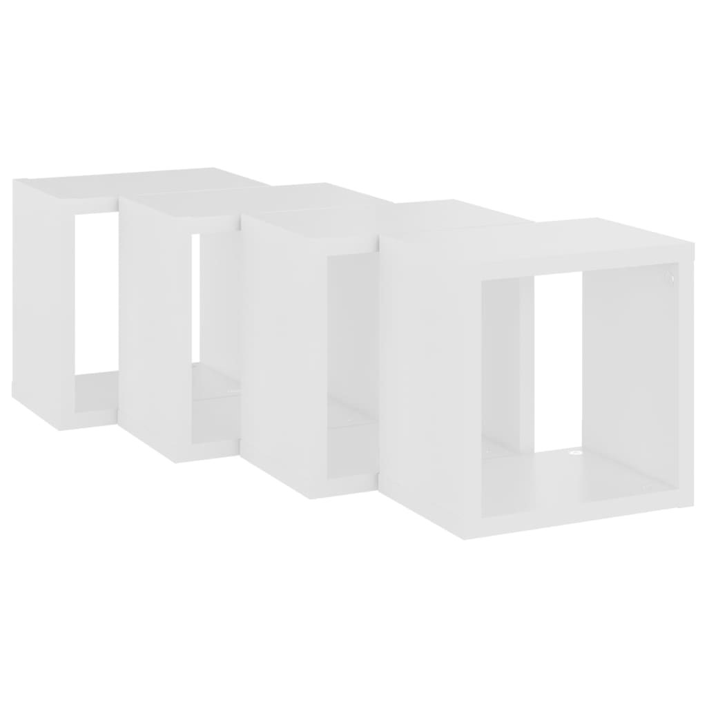 Wall Cube Shelves 4 pcs White 22x15x22 cm