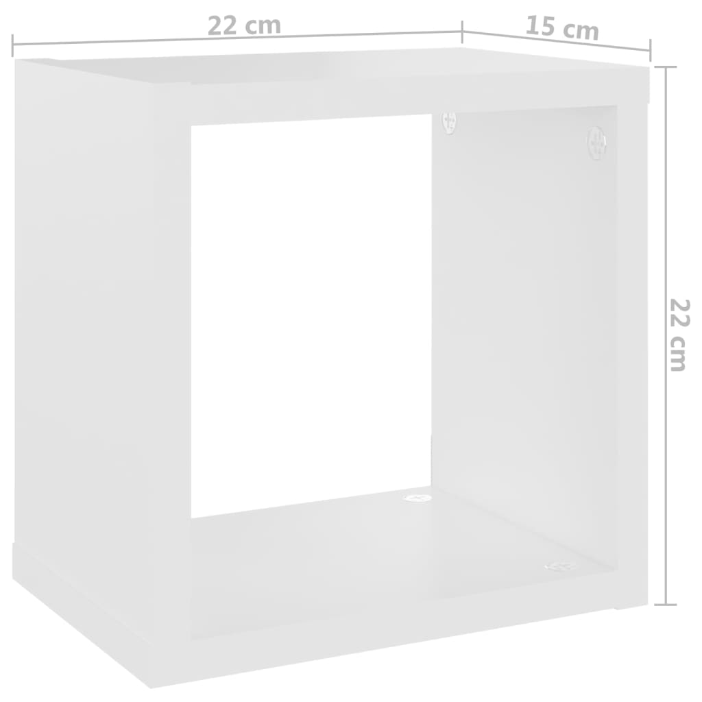 Wall Cube Shelves 4 pcs White 22x15x22 cm