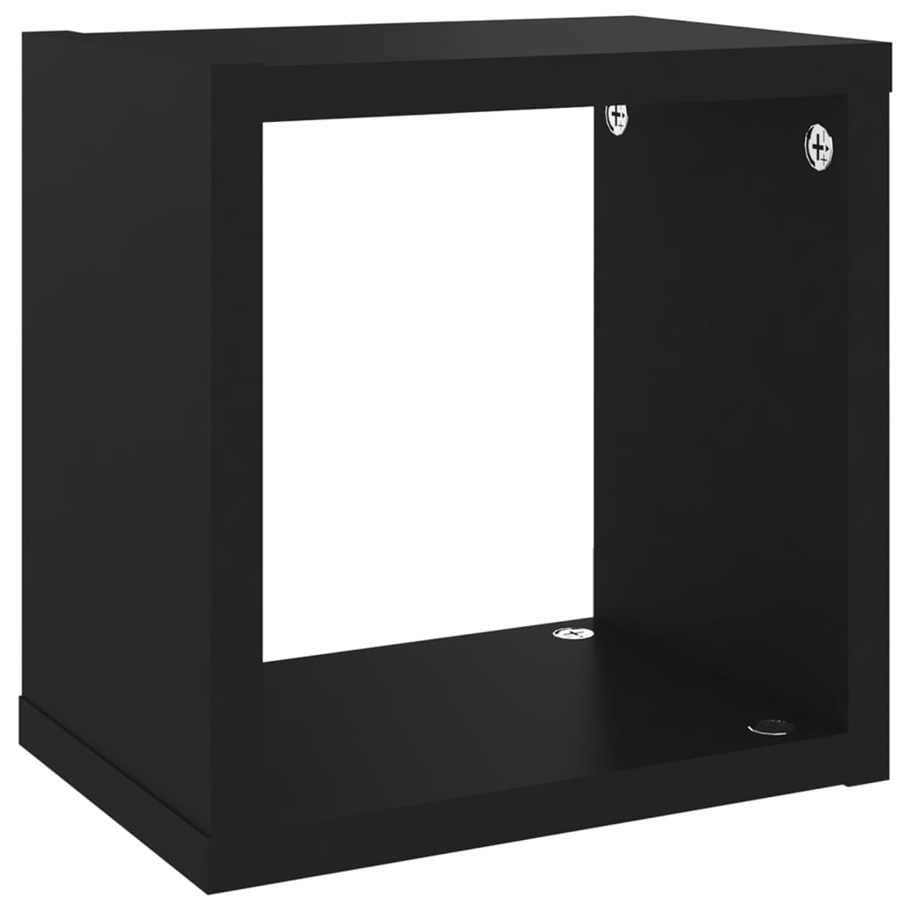 Wall Cube Shelves 6 pcs Black 22x15x22 cm