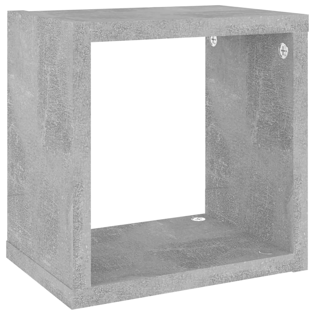 Wall Cube Shelves 4 pcs Concrete Grey 22x15x22 cm