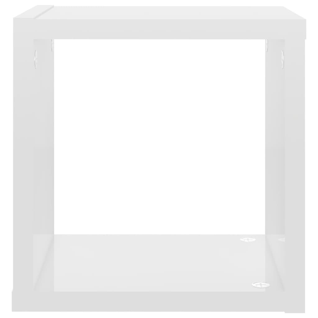 Wall Cube Shelves 4 pcs High Gloss White 22x15x22 cm