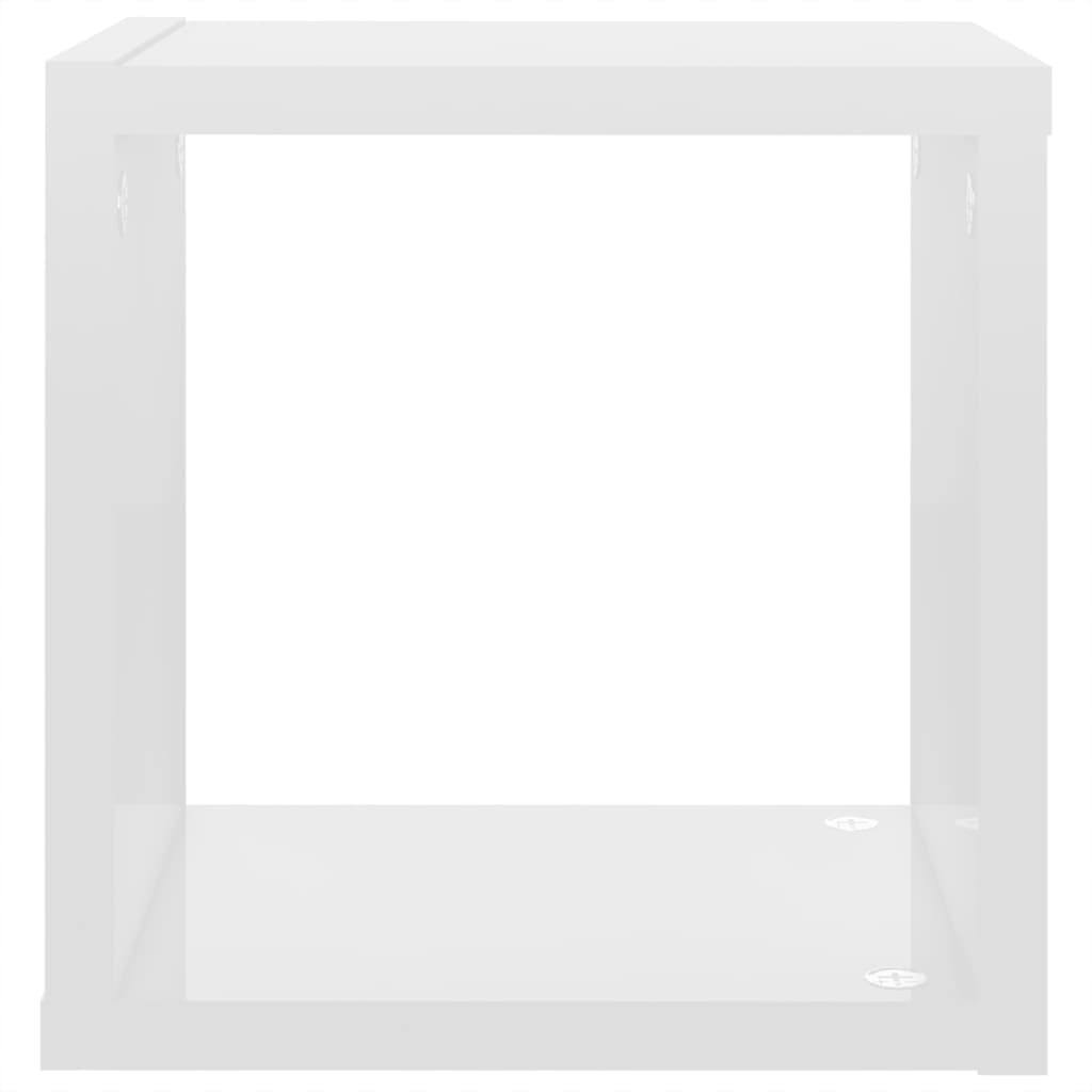 Wall Cube Shelves 6 pcs High Gloss White 22x15x22 cm