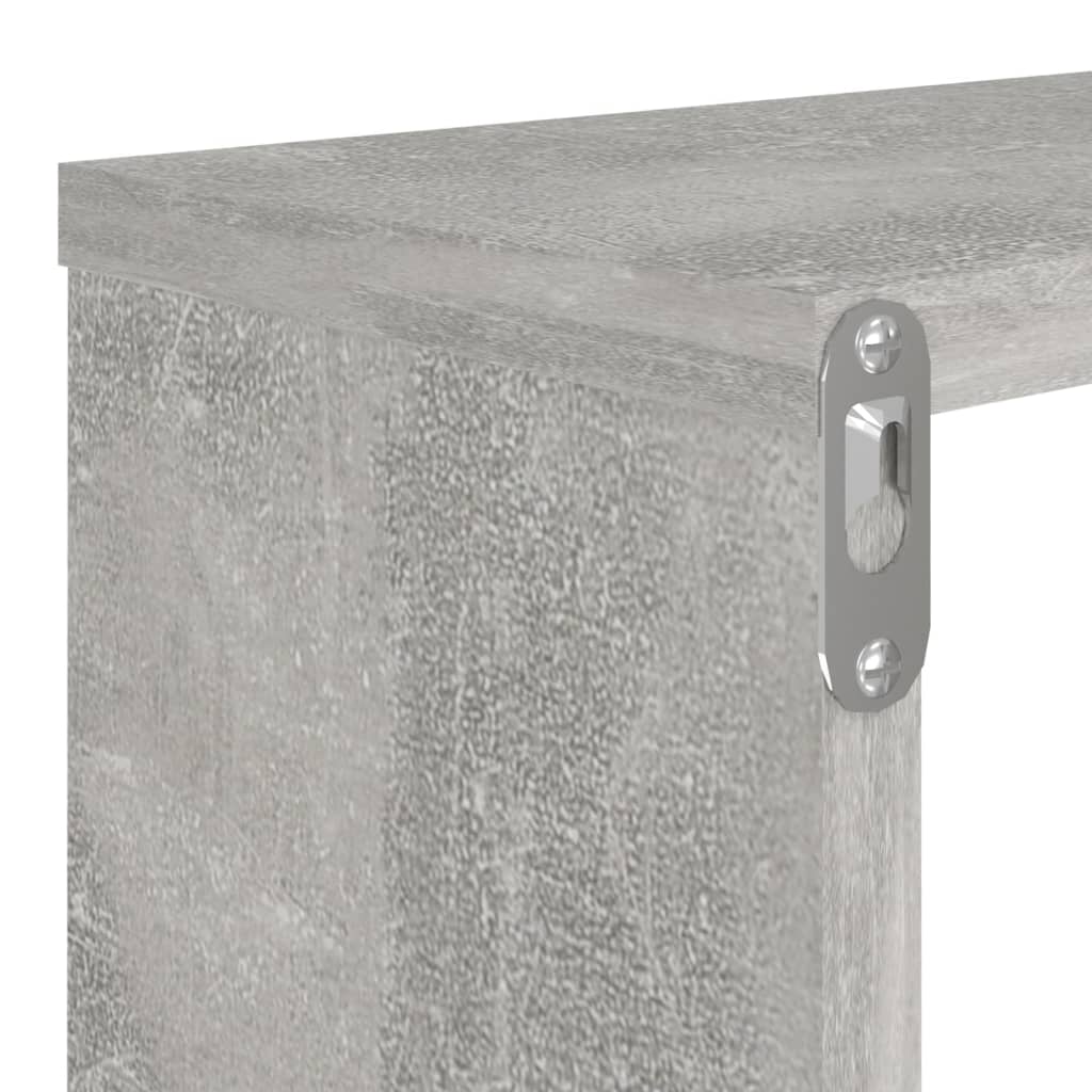 Wall Cube Shelves 4 pcs Concrete Grey 80x15x26.5 cm Engineered Wood