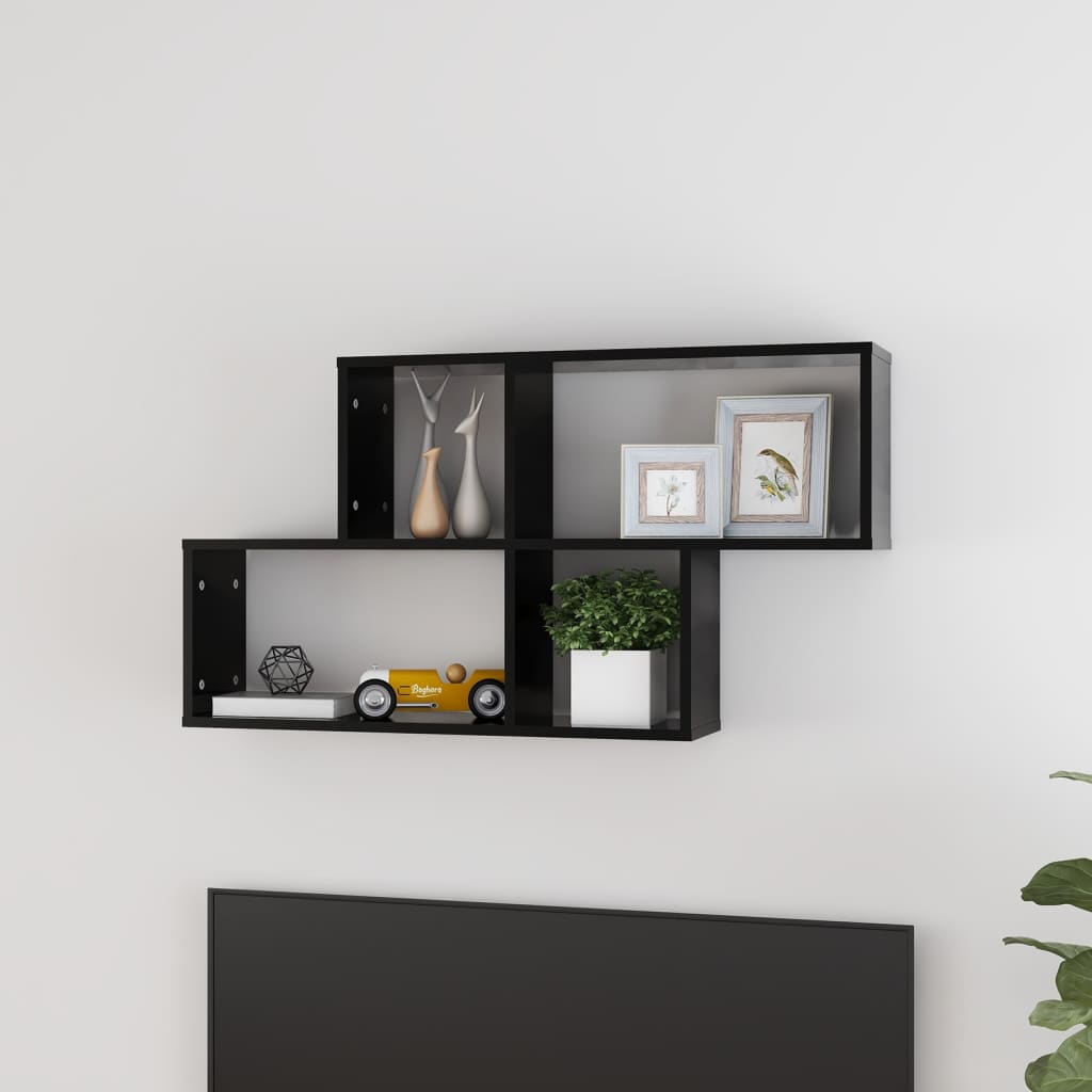 Wall Shelf Black 100x18x53 cm Engineered Wood