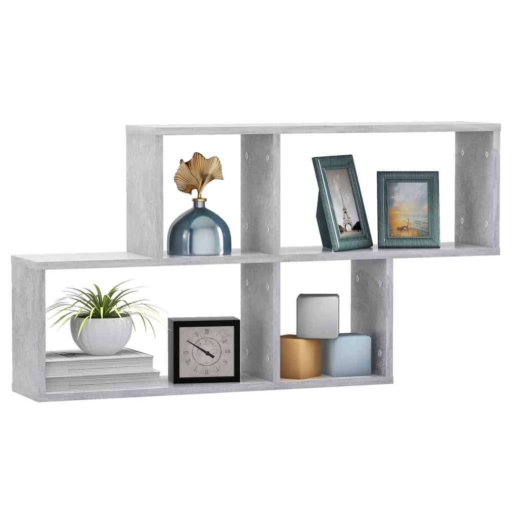 Wall Shelf Concrete Grey 100x18x53 cm Engineered Wood