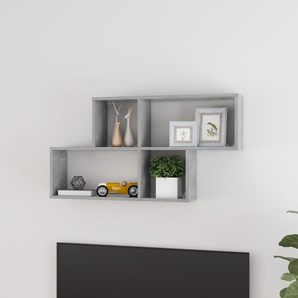 Wall Shelf Concrete Grey 100x18x53 cm Engineered Wood