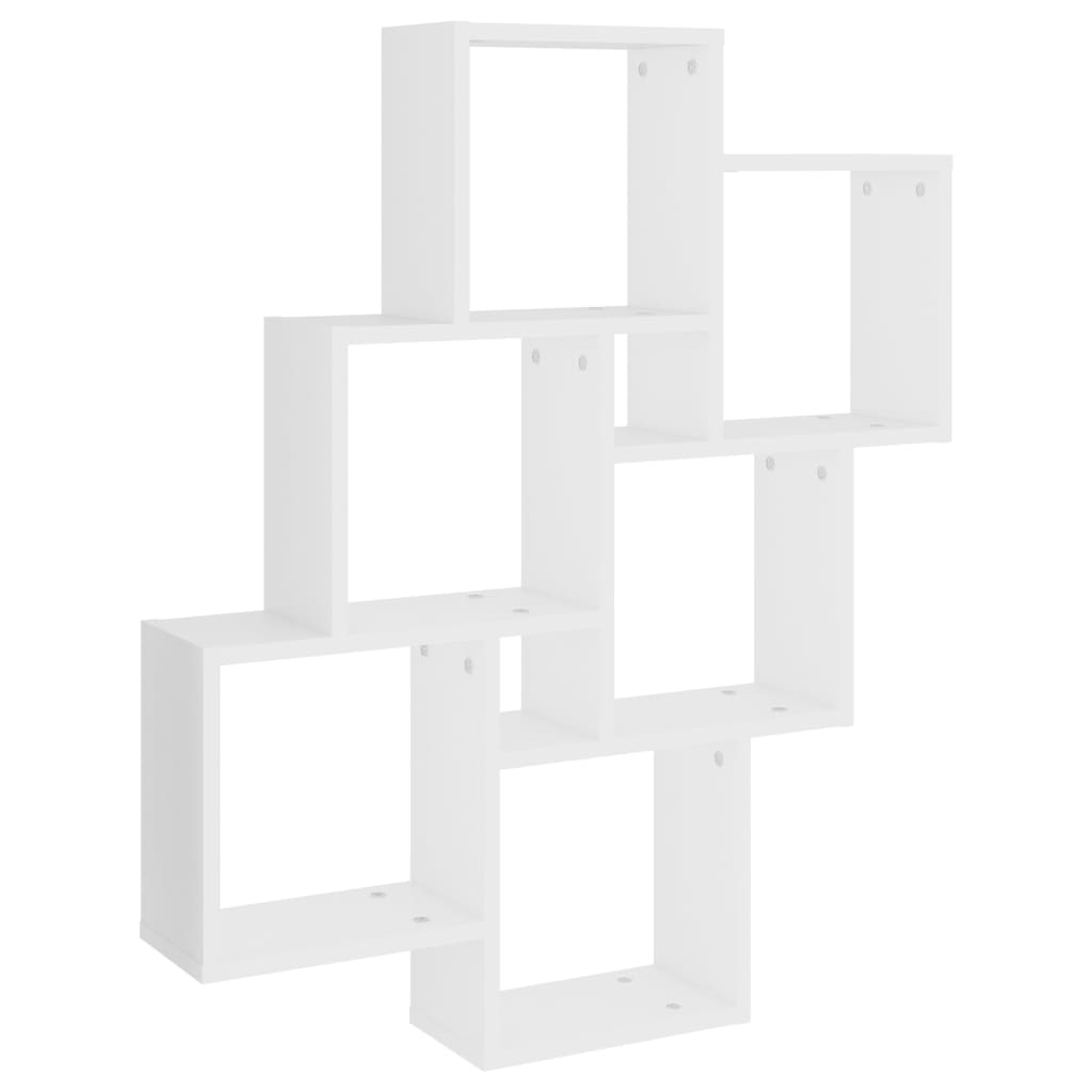 Wall Cube Shelf White 78x15x93 cm Engineered Wood