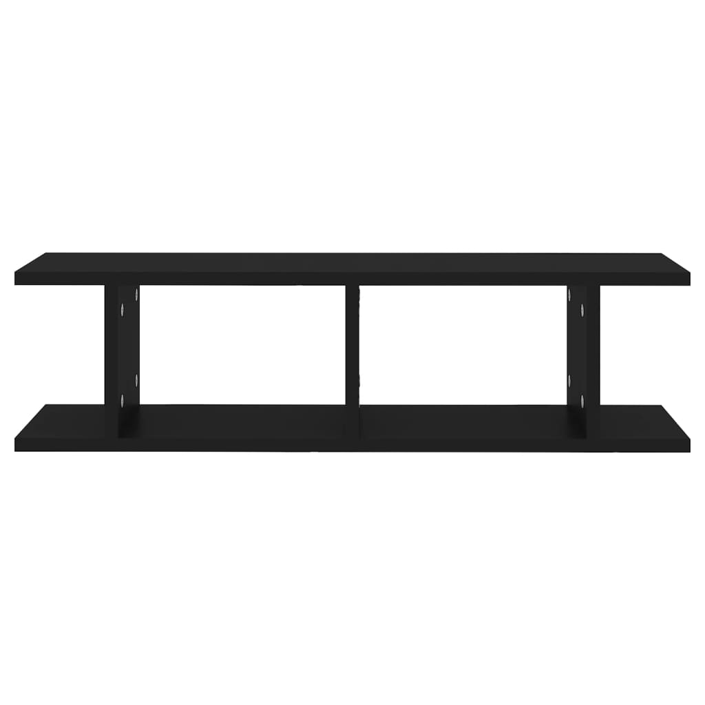 Wall Shelves 2 pcs Black 75x18x20 cm Engineered Wood