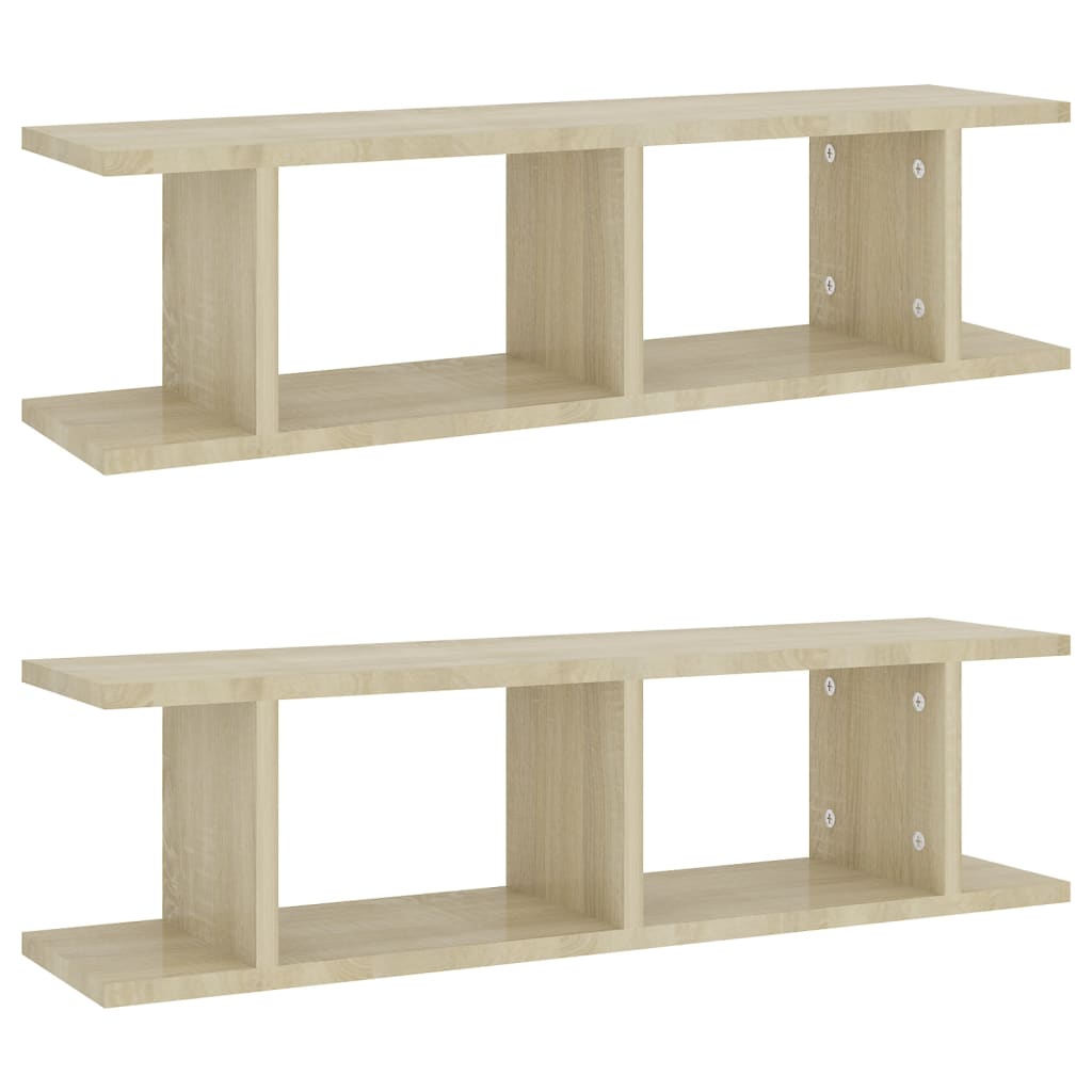 Wall Shelves 2 pcs Sonoma Oak 75x18x20 cm Engineered Wood