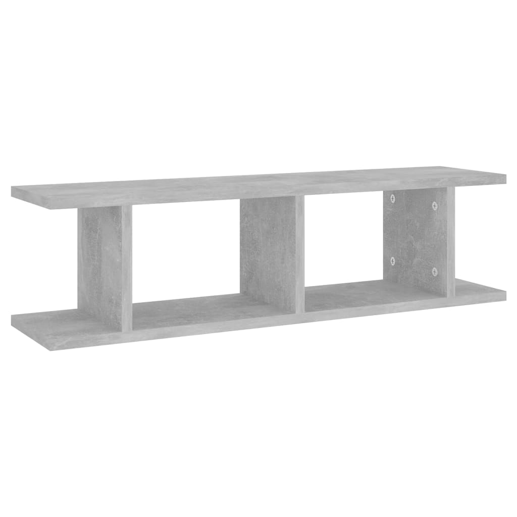 Wall Shelves 2 pcs Concrete Grey 75x18x20 cm Engineered Wood