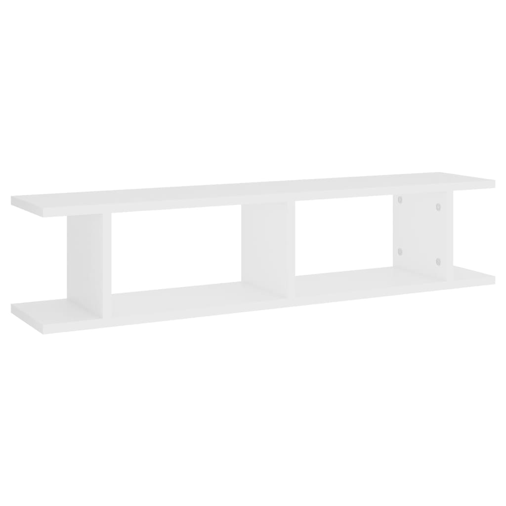 Wall Shelves 2 pcs White 90x18x20 cm Engineered Wood