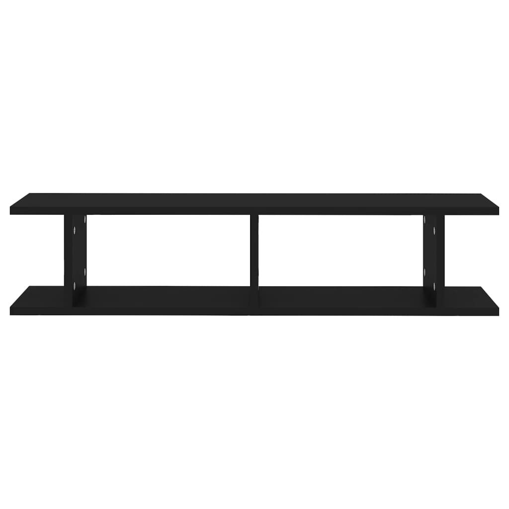 Wall Shelves 2 pcs Black 90x18x20 cm Engineered Wood