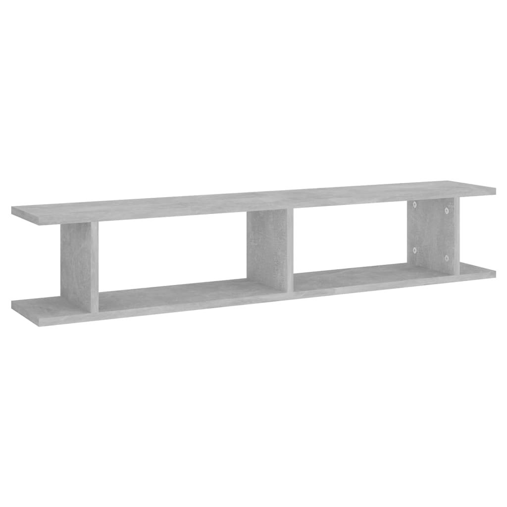 Wall Shelves 2 pcs Concrete Grey 105x18x20 cm Engineered Wood