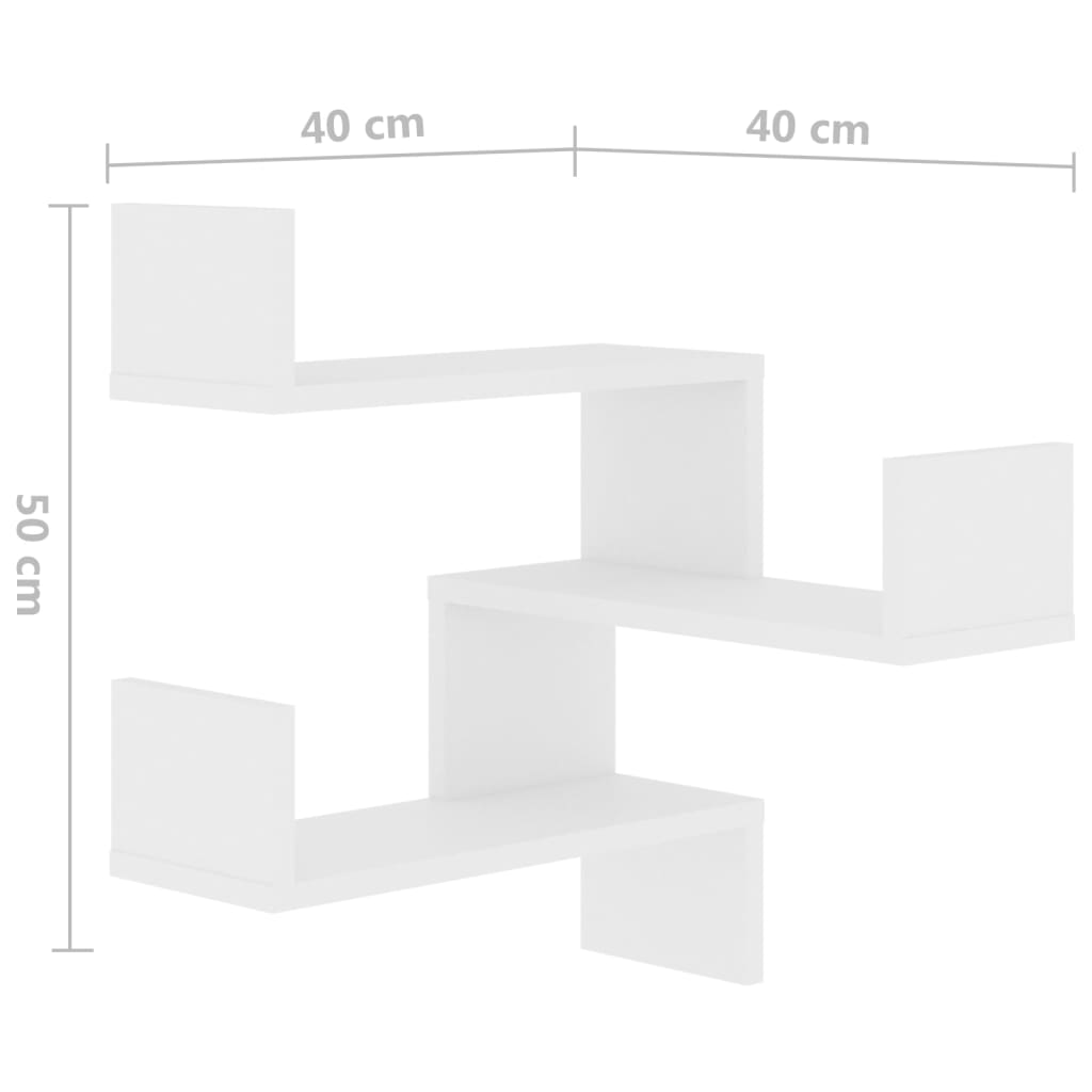 Wall Corner Shelf White 40x40x50 cm Engineered Wood