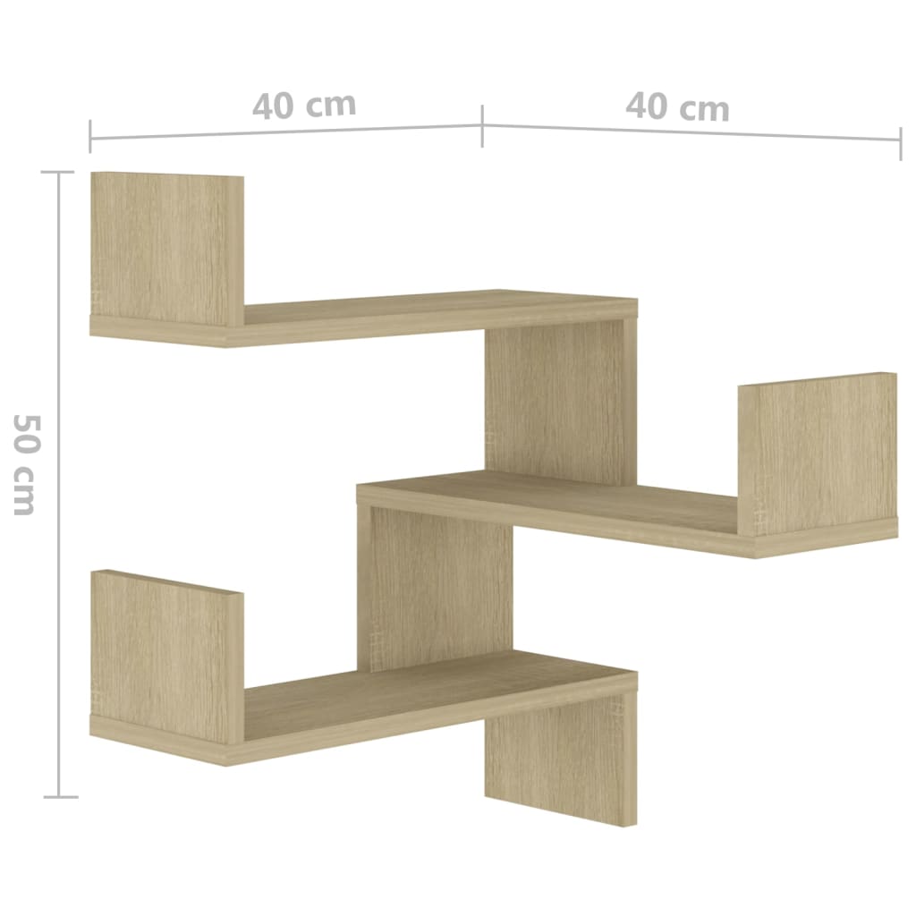 Wall Corner Shelf Sonoma Oak 40x40x50 cm Engineered Wood