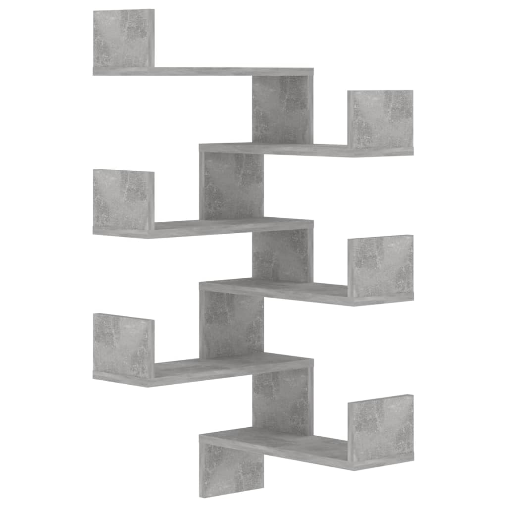 Wall Corner Shelves 2 pcs Concrete Grey 40x40x50 cm Engineered Wood