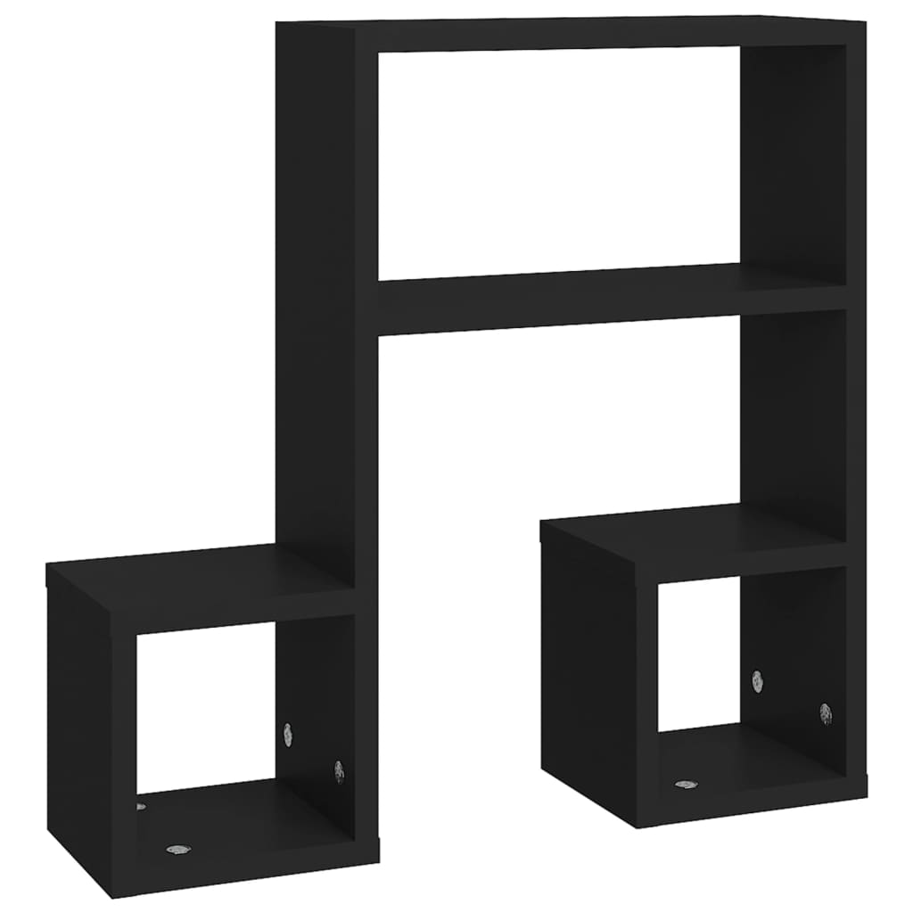 Wall Shelves 2 pcs Black 50x15x50 cm Engineered Wood