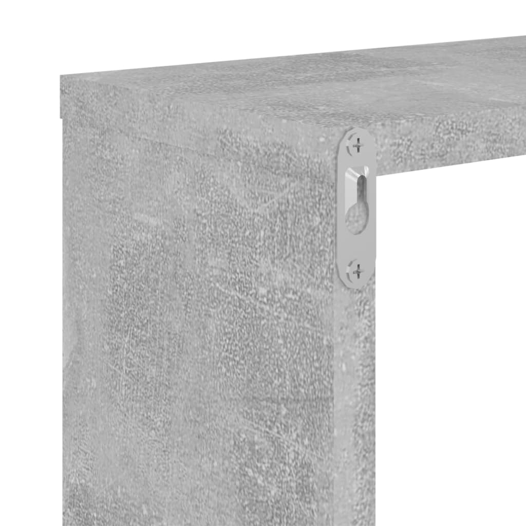 Wall Shelves 2 pcs Concrete Grey 50x15x50 cm Engineered Wood