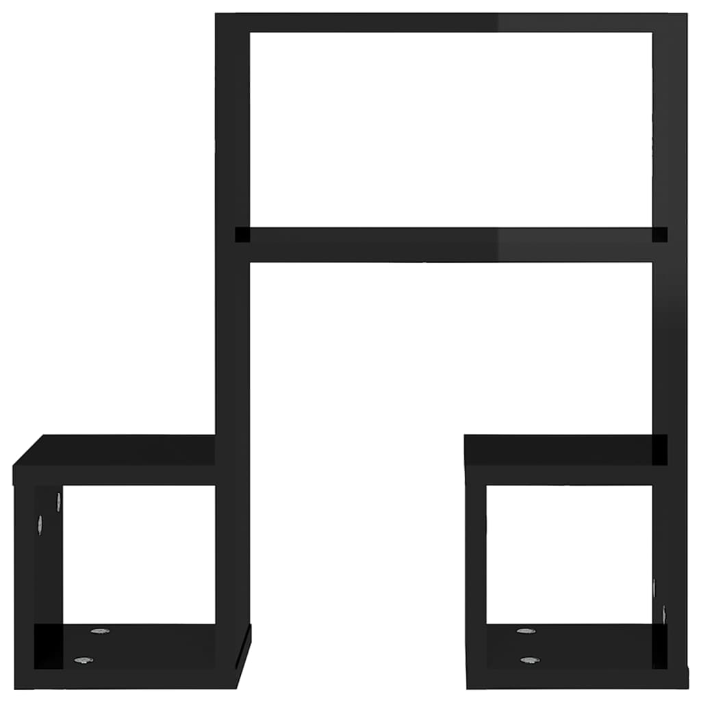 Wall Shelves 2 pcs High Gloss Black 50x15x50 cm Engineered Wood