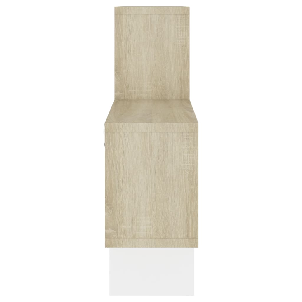 Car-shaped Wall Shelf White & Sonoma Oak 82x15x51 cm Engineered Wood