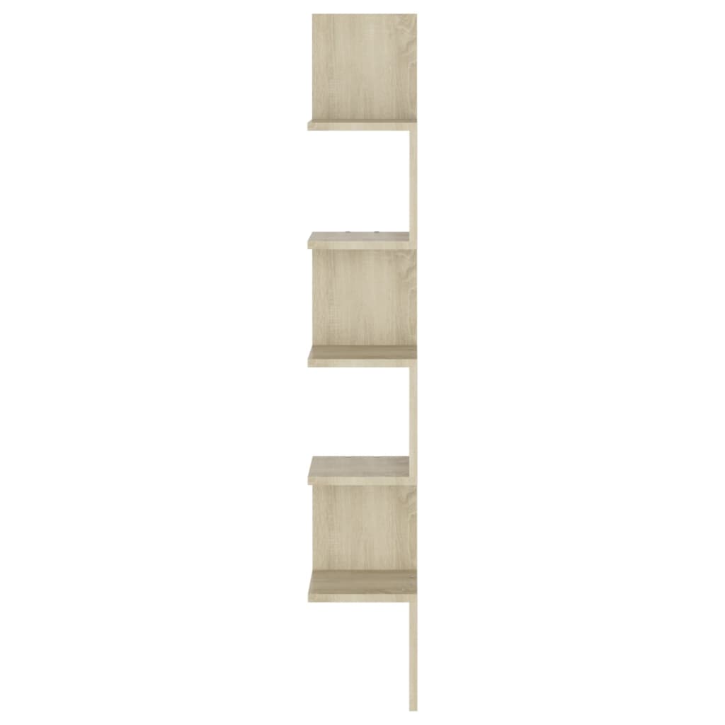 Wall Corner Shelf Sonoma Oak 20x20x127.5 cm Engineered Wood