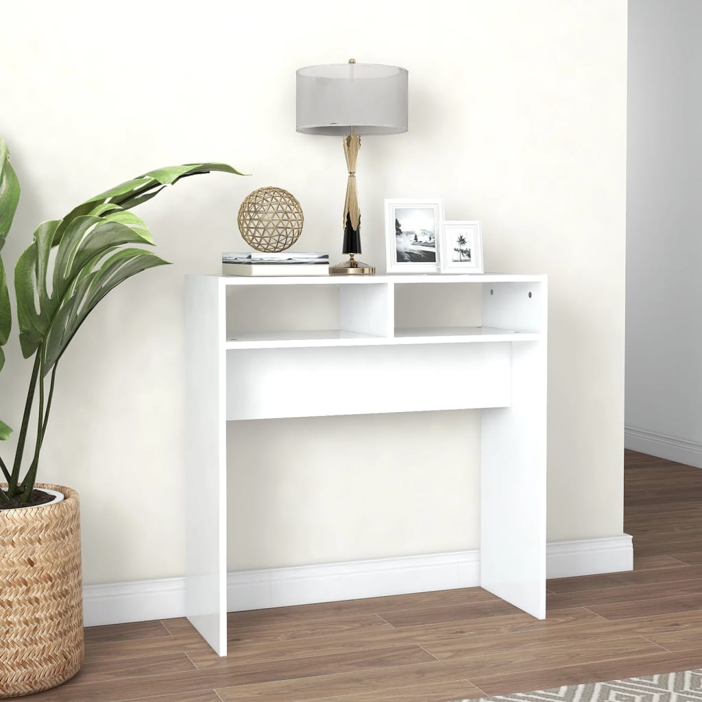 Console Table White 78x30x80 cm Engineered Wood