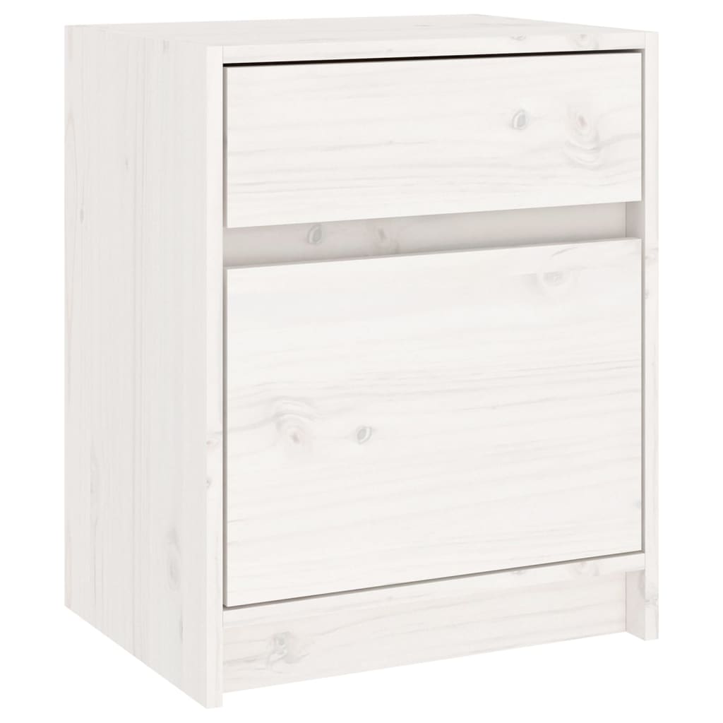 Bedside Cabinet White 40x31x50 cm Solid Pinewood